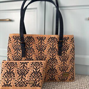 Portuguese Cork Tote Bag + Cosmetic Bag